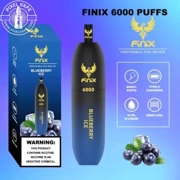خرید پاد یکبارمصرف فینیکس 6000 پاف بلوبری یخ با بهترین قیمت قیمت و مشخصات FINIX 6000 Puffs Blueberry Ice در ایران بررسی تخصصی پاد یکبارمصرف فینیکس 6000 پاف طعم بلوبری یخ مقایسه پاد یکبارمصرف فینیکس 6000 پاف با سایر برندهای معروف آیا پاد فینیکس 6000 پاف قابل شارژ است؟ تجربه کاربران از پاد سیستم فینیکس 6000 پاف طعم بلوبری یخ خرید اینترنتی پاد فینیکس 6000 پاف اورجینال با گارانتی