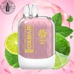 پاد یکبار مصرف 8000 پاف لیمونعنا اوکسبار، Oxbar Lemon Mint 8000 Puffs، طعم طراوت بخش لیمو و نعنا، اسانس طبیعی، قابل شارژ