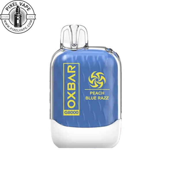 Oxbar Peach Blueberry Raspberry 8000 Puffs Disposable Pod، Unique Peach, Blueberry & Raspberry Blend، Rechargeable Vape Device، پاد هلو بلوبری تمشک اوکسبار،پاد یکبار مصرف 8000 پاف هلو بلوبری تمشک اوکسبار