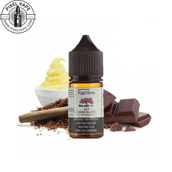 RIPE VAPES Chocolate VCT Saltnic | سالت وی سی تی شکلات (وانیل-تنباکو-کارامل-شکلات) | Chocolate Vanilla Caramel Tobacco E-liquid | مایع سالت نیکوتین پریمیوم | Chocolate VCT Salt Nicotine | مایع ویپ ترکیبی لوکس | طعم ویژه شکلاتی-کاراملی | مایع ویپ حرفه‌ای RIPE VAPES | مایع ویپ با کیفیت عالی | بهترین مایع وی سی تی شکلات | مایع مناسب پاد سیستم | مایع ویپ وارداتی اصل | طعم دسر شکلاتی-تنباکویی