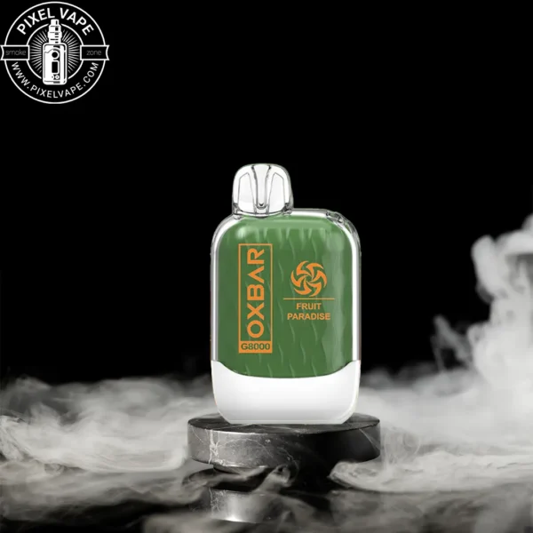 پاد یکبار مصرف 8000 پاف میوه‌های بهشتی اوکسبار، Oxbar Tropical Fruits 8000 Puffs، ترکیب استوایی میوه‌های exotic، اسانس طبیعی، قابل شارژ
