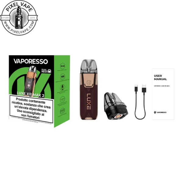 Vaporesso Luxe XR Max 2 PodMod - محتویات پکیج پادماد ویپرسو لوکس ایکس آر مکس 2، پادماد LUXE XR MAX 2 ویپرسو - ترکیبی از قدرت و سبکی با طراحی ارگونومیک