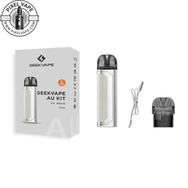 پک اصلی Geekvape AU Kit POD -بسته بندی اصلی پاد گیک ویپ ای یو کیت، Professional AU KIT POD System with Adjustable Airflow، GEEKVAPE AU KIT - Best Pod for Salt Nicotine E-liquids، Waterproof AU KIT POD Kit with LED Battery Indicator، GEEKVAPE AU KIT - Modern Vape Pod with Fast Charging