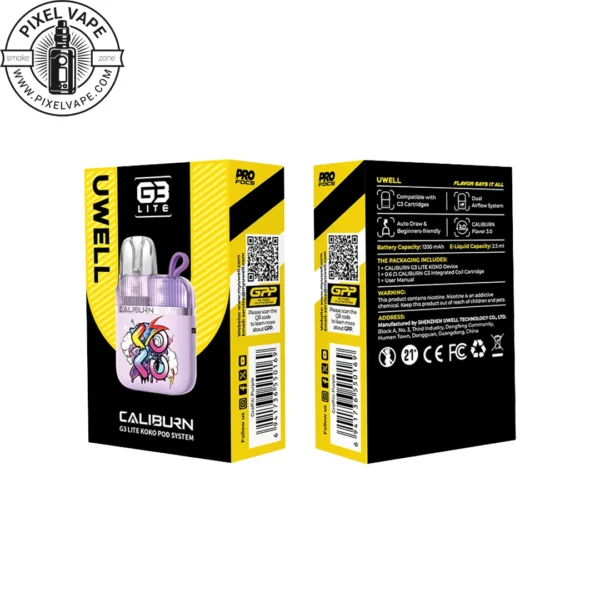 UWELL Caliburn G3 Lite Koko PodSystem Box - جعبه پادسیستم یوول کالیبرن جی3 لایت کوکو