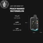 اطلاعات فنی پاد یکبار مصرف لاست ویپ 50000 پاف هلو انبه هندوانه