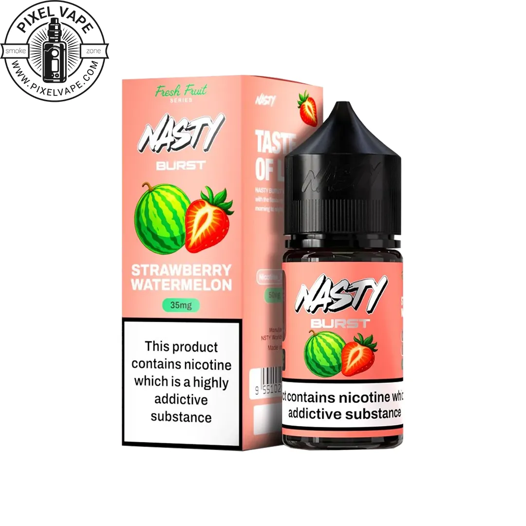 سالت نستی توت فرنگی هندوانه جدید - Strawberry Watermelon Nasty Salt Burst Series سالت نستی توت فرنگی هندوانه جدید - Strawberry Watermelon Nasty Salt Burst Series، سالت توت فرنگی هندوانه نستی جدید